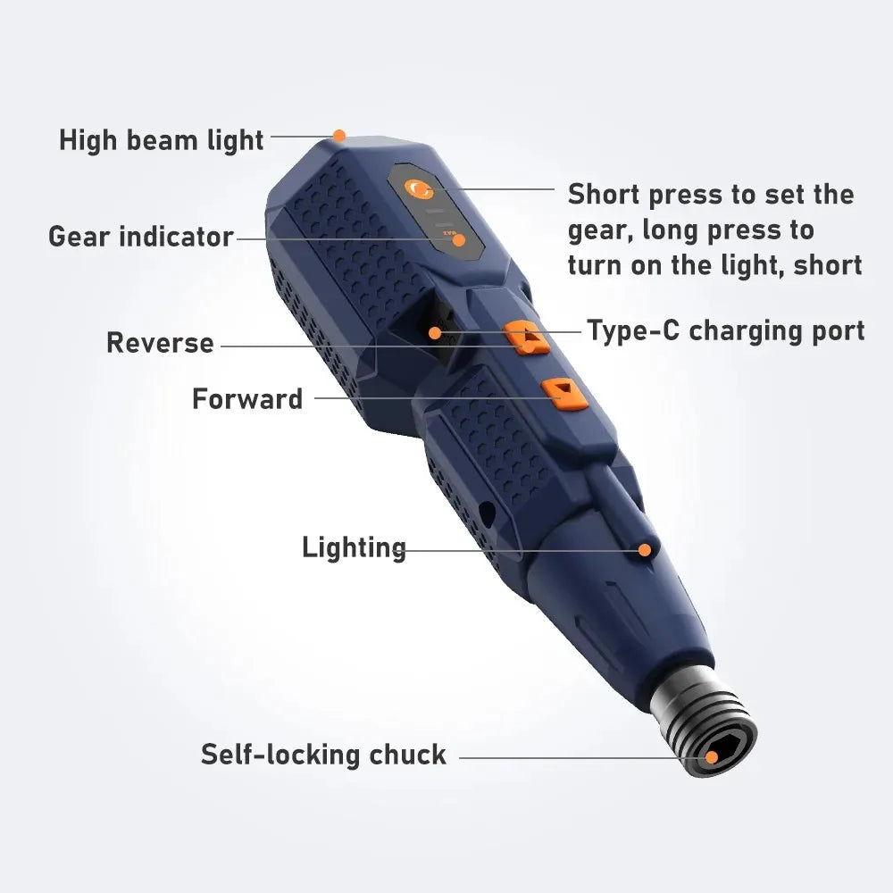 Cordless Electrical Screwdriver Set 4.2V Smart Electric Screwdrivers with LED Lights USB Rechargeable Home Repair Tools Kit