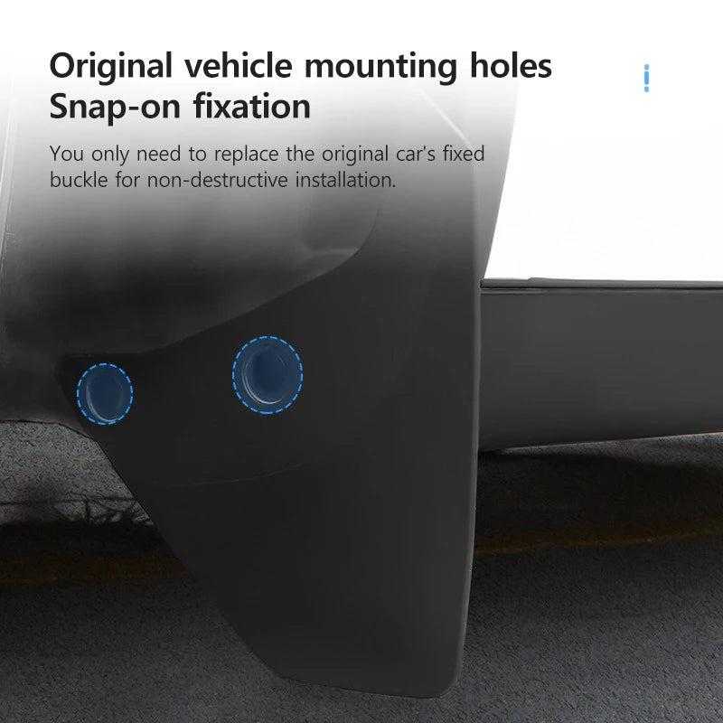 NovaAcc Fender Mud Flaps for Tesla Model Y 2017 to 2024 Model 3 2021 to 2023 2024 Highland Flexible Mud Guards for Tesla