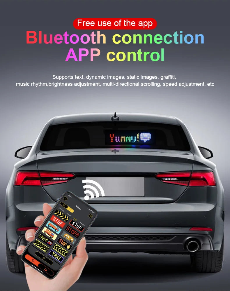 LED Matrix Pixel Panel USB 5V Flexible Addressable RGB Pattern Graffiti Scrolling Text Animation Display Car Shop Bluetooth APP