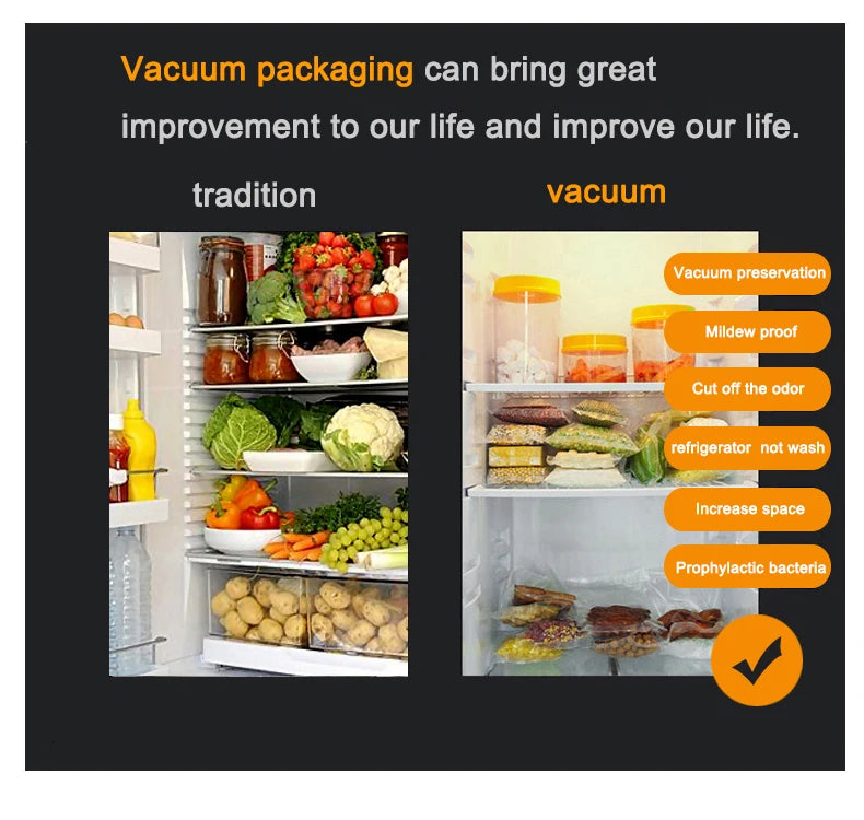 vacuum bags for food Vacuum Sealer bag Food Fresh Long Keeping 12+15+20+25+30cm*500cm Rolls/Lot bags for vacuum packer