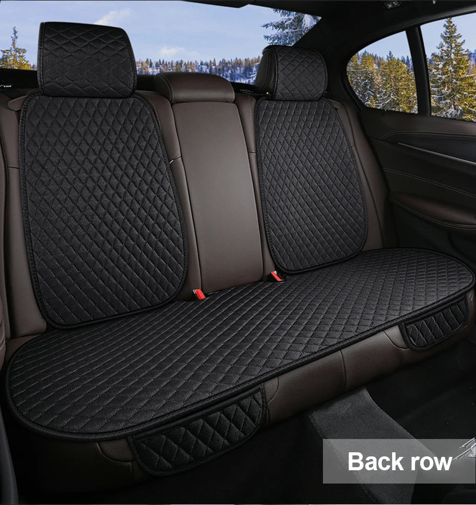 SEAMETAL 1Pc Flax Car Front Seat Cover Breathable Linen Car Seat Cushion Anti Slip Auto Chair Protector Universal for Sedan Suv