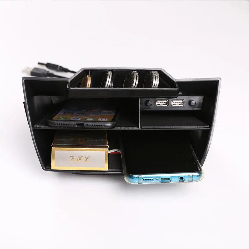 Car Organizer Seat Gap Box Leather Car Seat Gap Organizer 2 USB Auto Crevice Storage Case For Stowing Tidying For Honda Civic