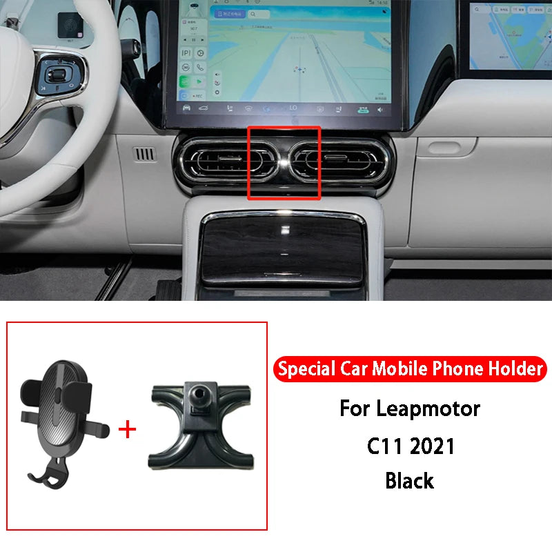 Car Phone Holder For Leapmotor C11 T03 Car Styling GPS Gravity Navigation Bracket Air Vent Mount Bracket Car Accessories