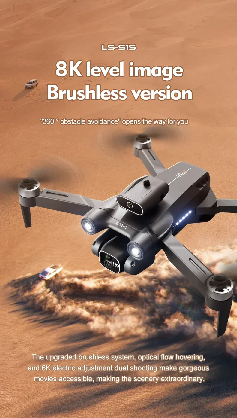New S1S 5G GPS Drone Camera 8K Professional Brushless Motor Dron Obstacle Avoidance HD Dual Camera Foldable Quadcopter Toys
