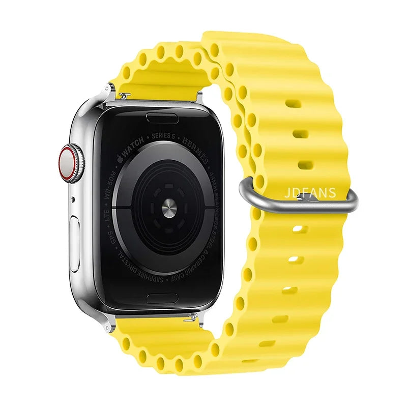 Ocean Band for Apple watch Ultra Series 10 9 7 8 5 6 SE 49mm 45mm 46mm 42mm 44mm 40mm 41mm Silicone bracelet correa iWatch Strap