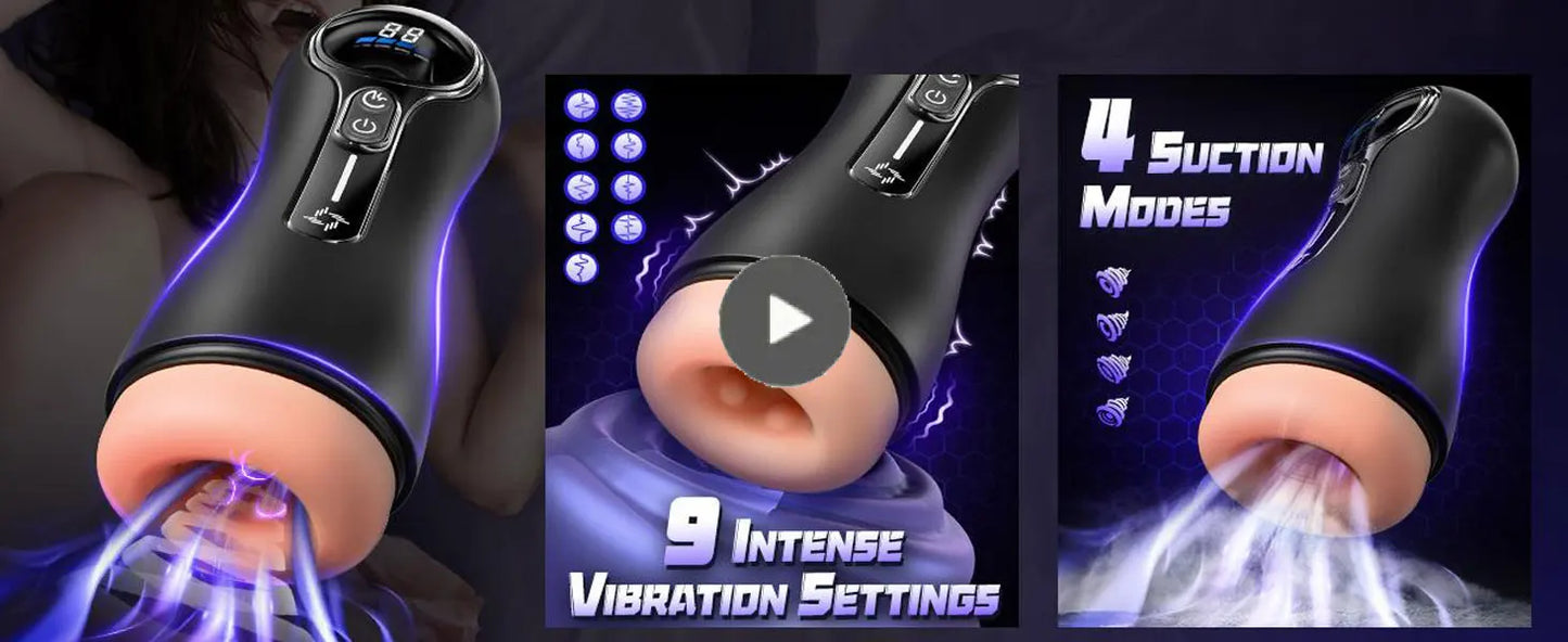 Realistic Vagina Automatic Male Sucking Masturbator with LED Display Pocket Pussy 9 Vibration Penis Massager Adult Sex Toys 18