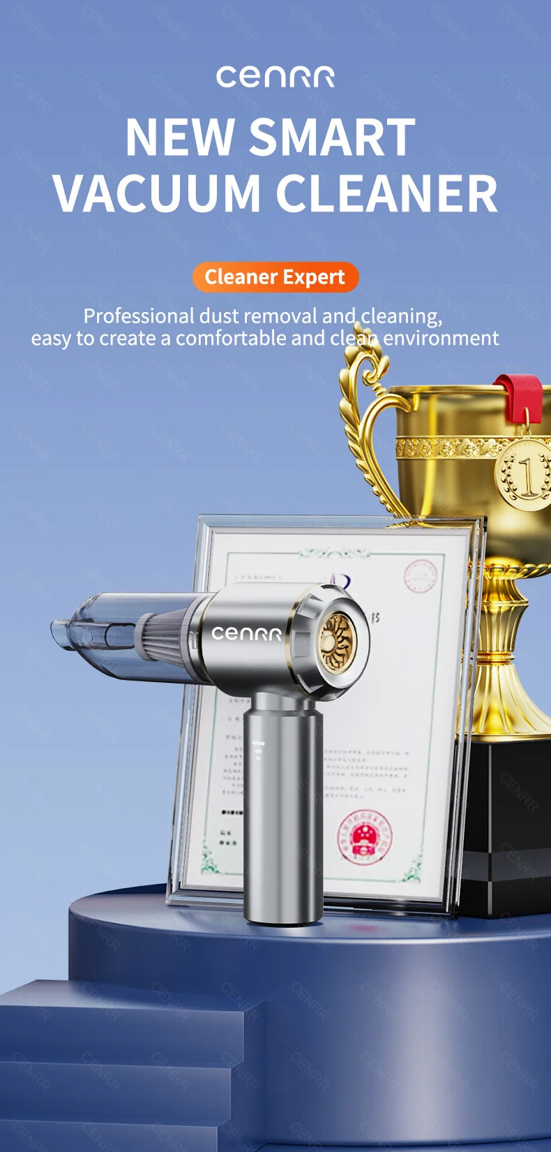 CENRR 360000PA Mini Car Vacuum Cleaner Cordless Powerful Wireless Car Cleaner HandHeld Portable Vacuum Cleaner Cleaning Machine