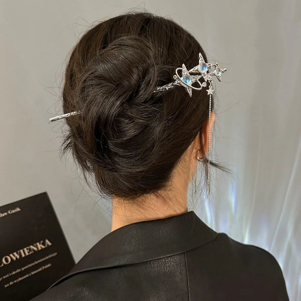 Light Luxury Glitter Hairpin For Women Geometric Irregular Moonstone Hair Stick Elegant Star Flower Jewelry Hair Accessories