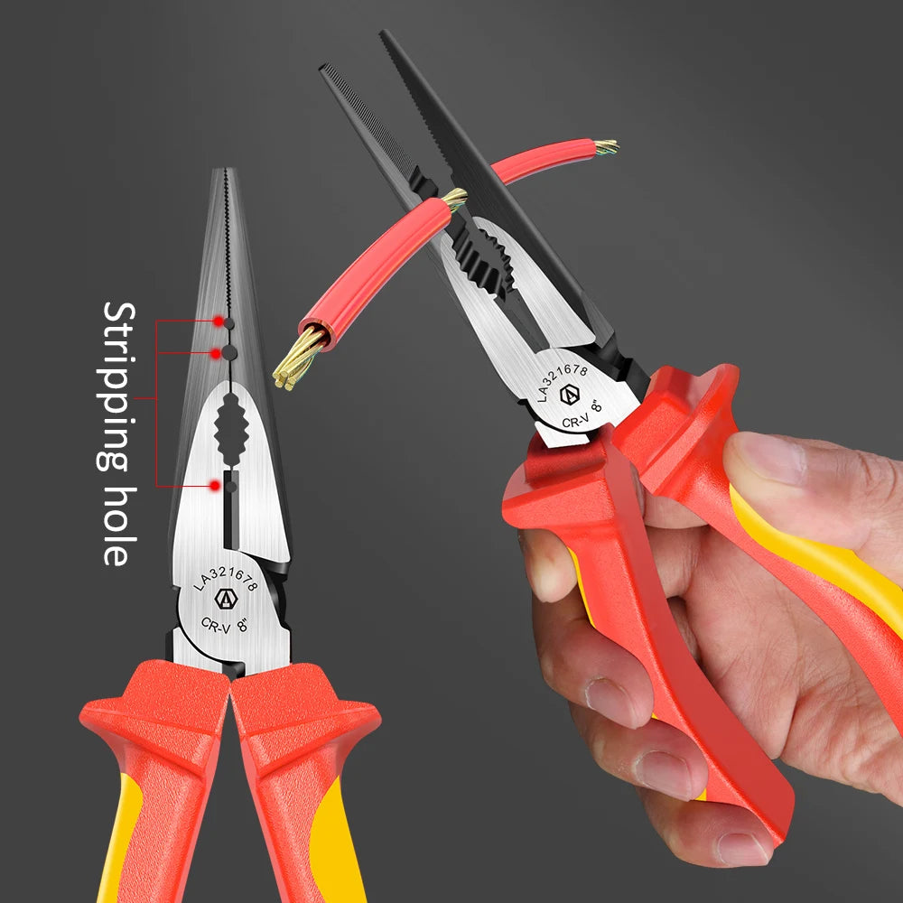 LAOA VDE Wire Cutters 6'' 7'' 8'' Insulated Combination Diagonal Needle Nose Pliers Electrician Tool High Voltage Resistance