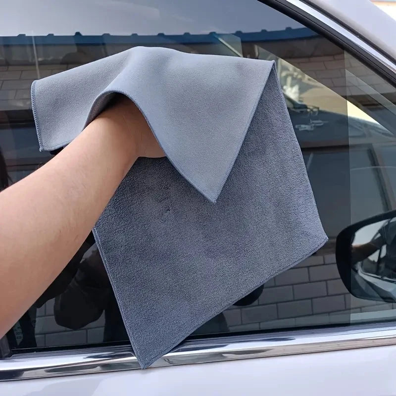 1pc Suede Double-sided Absorbent Traceless Reusable Glass Cleaning Cloth For Windows, Cars, Kitchen, Mirrors