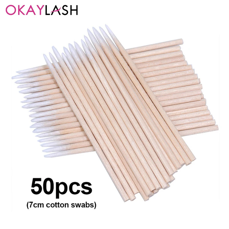Okaylash Disposable Glitter Lip Gloss Brush Eyelash Extension Cleaning Brushes Crystal Lipstick Applicators Cleaner Makeup Tools