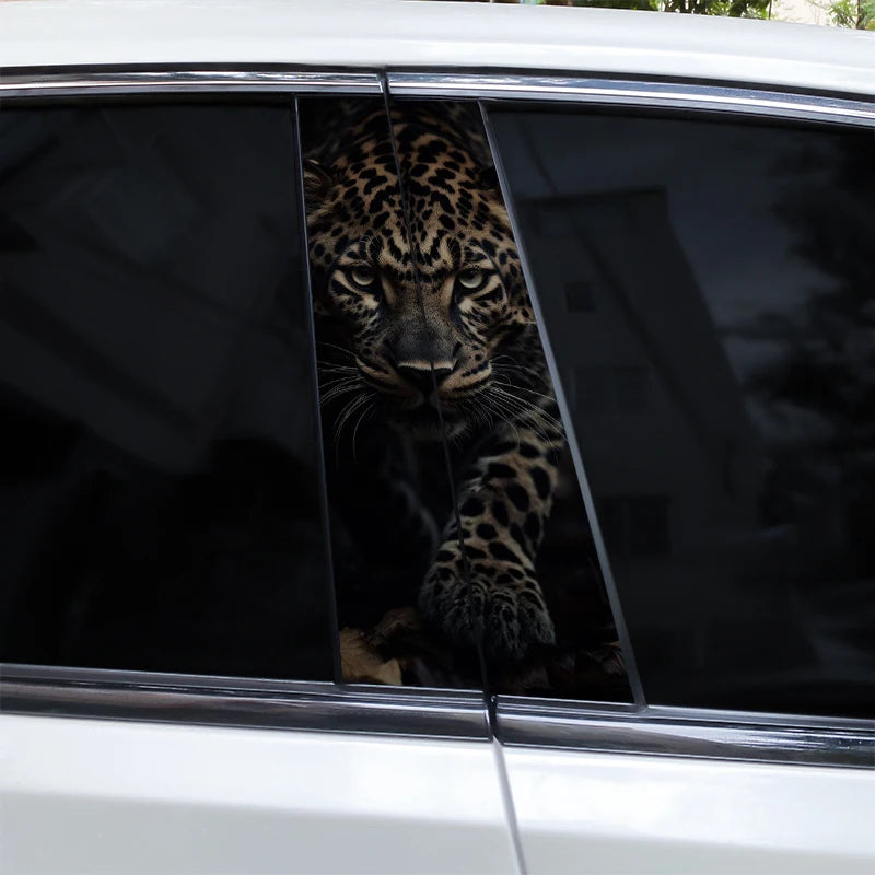 2pcs Lion Animal Car Decal Car B Pillar Decal Vinyl Waterproof Car Door Post Decal Diy Car Modification Styling Decal