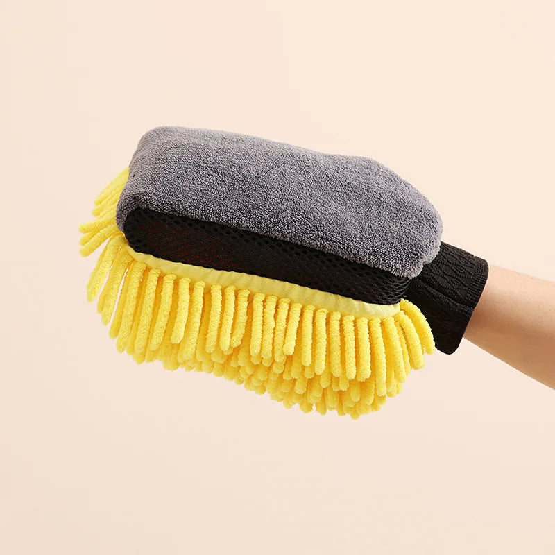 Motorclyle Car Washing Gloves Do Not Damage The Paint Surface Waterproof Chenille Coral Fleece Car Cleaning Cloth