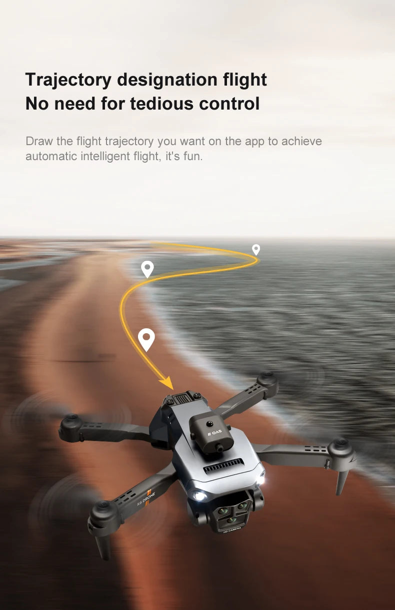 K6 MAX Triple-Camera Drone 4K HD Optical Flow Positioning 360° Obstacle Avoidance Foldable Quadcopter Wifi FPV RC Toys Dron