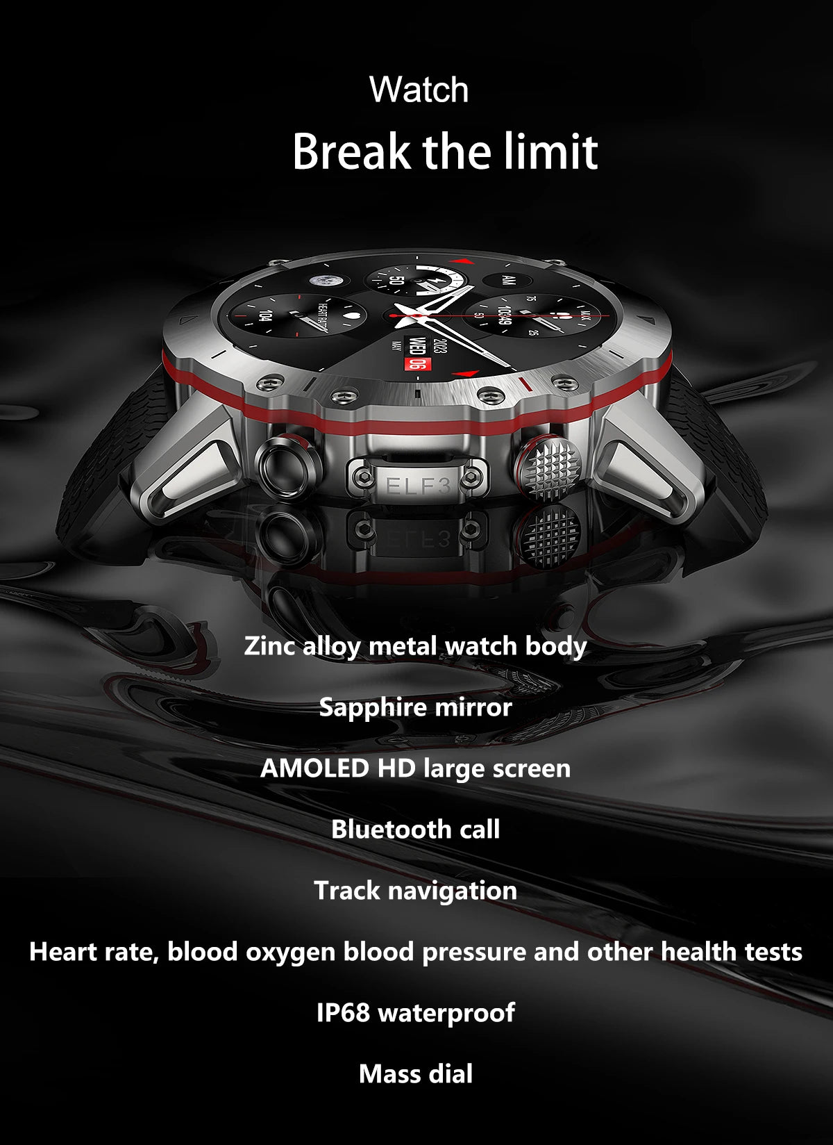 LEMFO Y7 Smart Watch Men 2024 IP68 Waterproof 100+ Sports Modes Bluetooth Call 360*360 Resolution HD Screen  Smartwatch for men