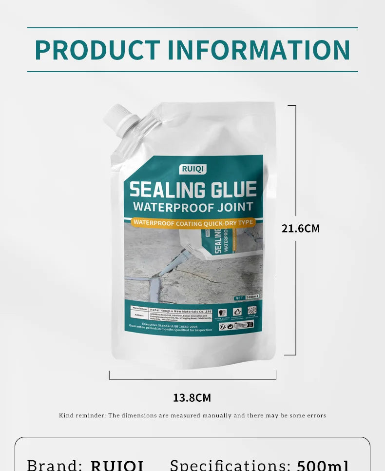 Waterproof Sealant Roof Floor Caulk Glue Concrete Joint Filling Repair Sealants Crack Repair Wall Joint Caulking Adhesive 500ml
