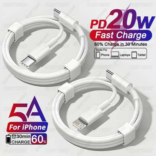 PD 20W Fast Charging USB Cable For iPhone 15 11 12 13 14 16 Pro Max USB C Cable For iPhone 16 15 14 8 Plus Charge Line Date Wire