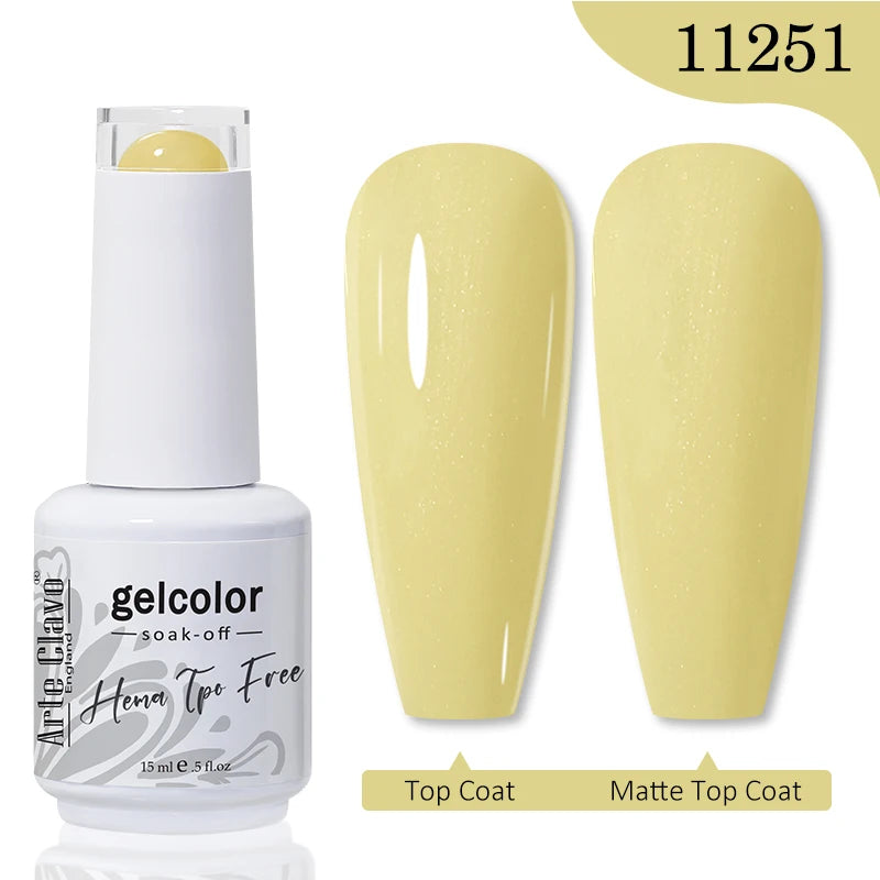 Arte Clavo HEMA TPO FREE Gel Nail Polish Jelly 15ml LED Nail Gel Hybrid Varnish Matt Top Base Coat Nail Art Gellak Primer