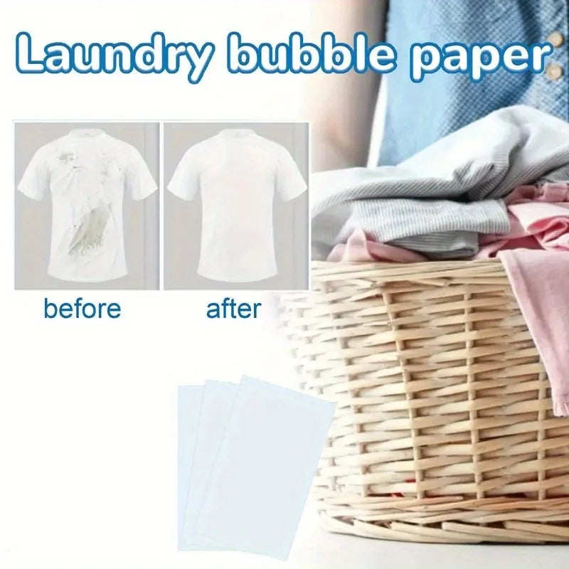 90pcs Portable Laundry Sheet Fruit Crystal Laundry Bubble Paper Cleaning Sheet Strong Decontamination Scent Lasting Random color