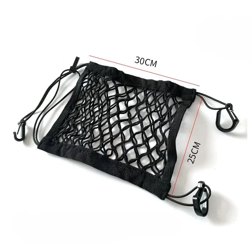 1pcs High elasticity car motorcycle double-layer hook helmet storage net elastic cargo net luggage net