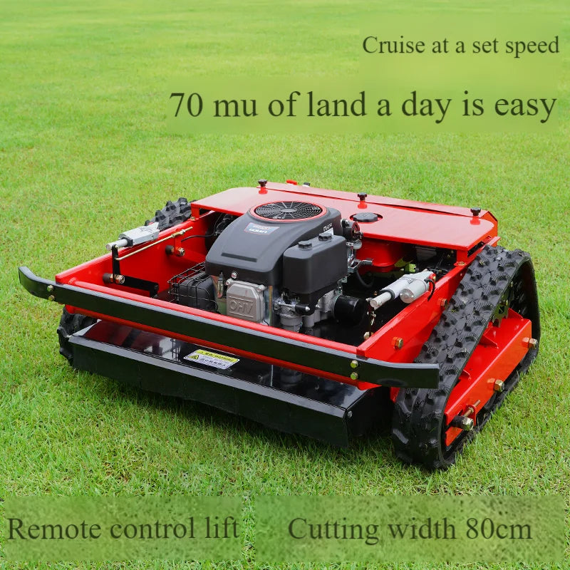 Remote Control Lawn Mower for Orchard Tea Garden Multifunctional Tracked Wireless Grass Trimmer Shredder Land Clearing Machine