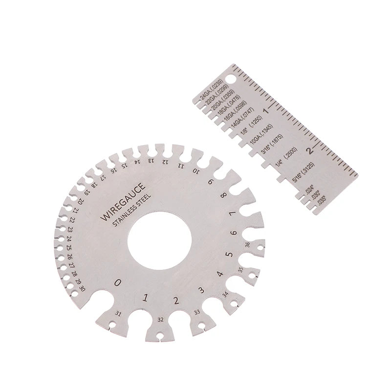 0-36 Round AWG SWG Wire Gauge Thickness Ruler Gauge Diameter Stainless Steel Measurer Tool Welding Inspection Wire Gauge