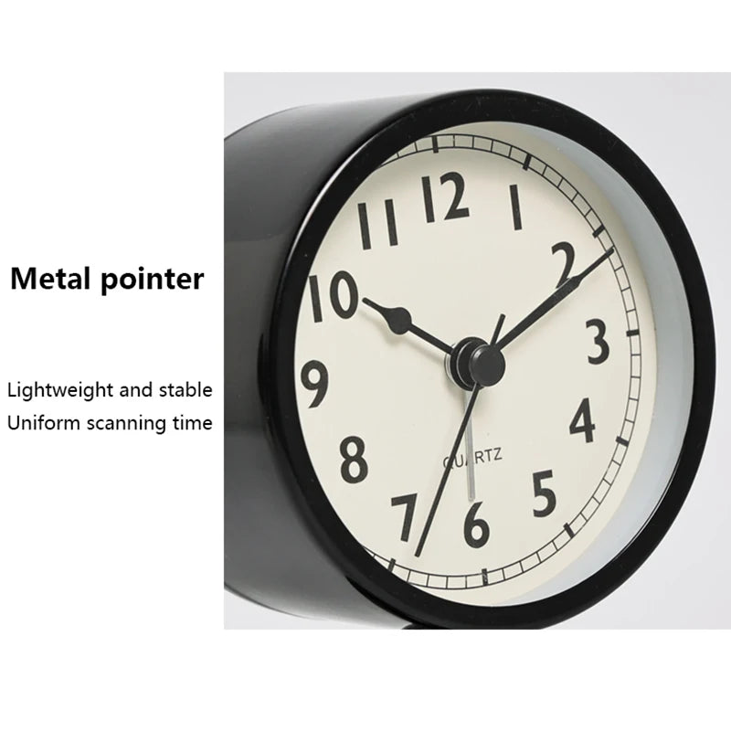 1 piece retro metal quartz alarm clock, silent bedside night light desk clock, home decoration, holiday gift (excluding battery)