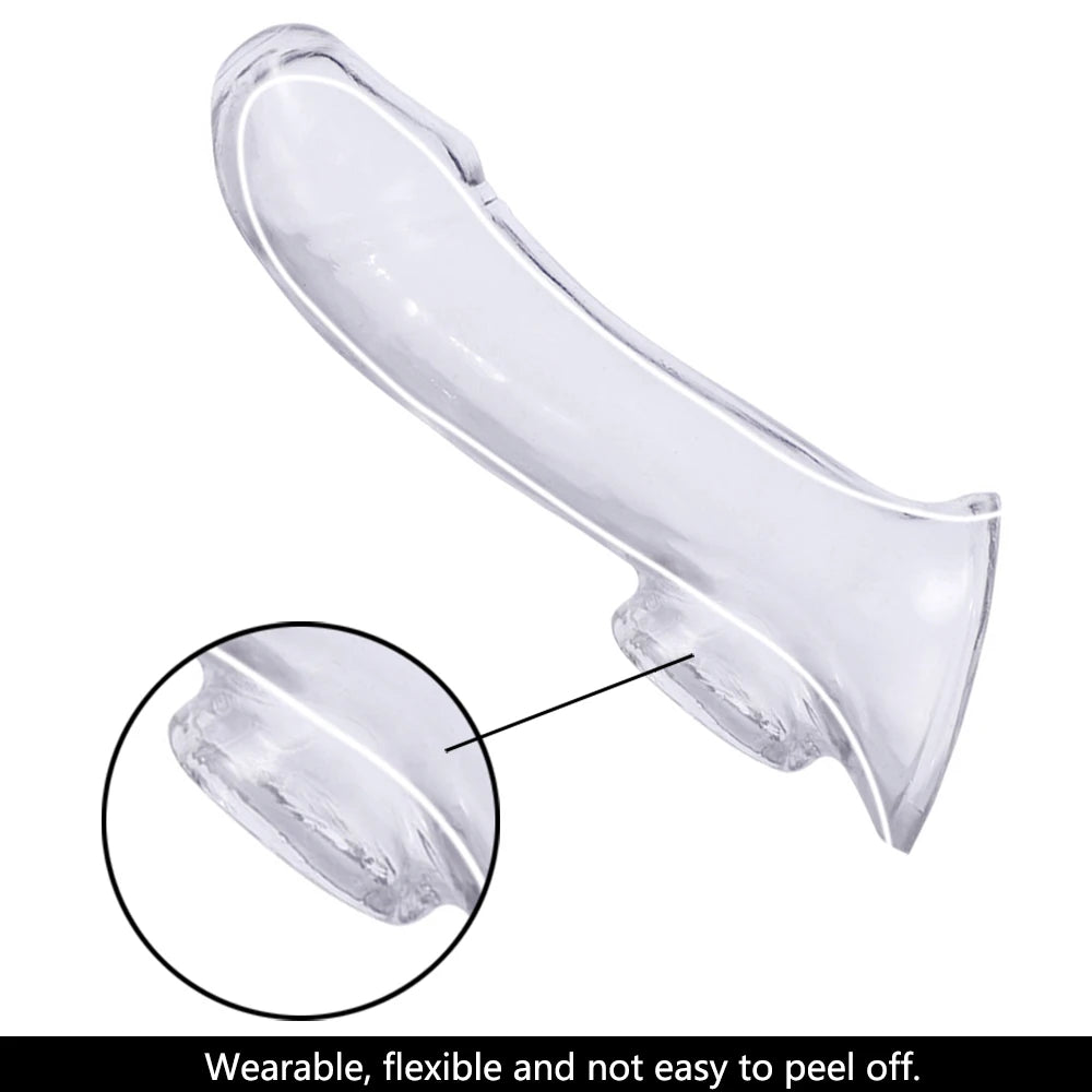 Extension Reusable Condom Penis Sleeve Male Enlargement Time Delay Dildo Enhancer Cock Rings Crystal Clear Condom Adult Sex Toys