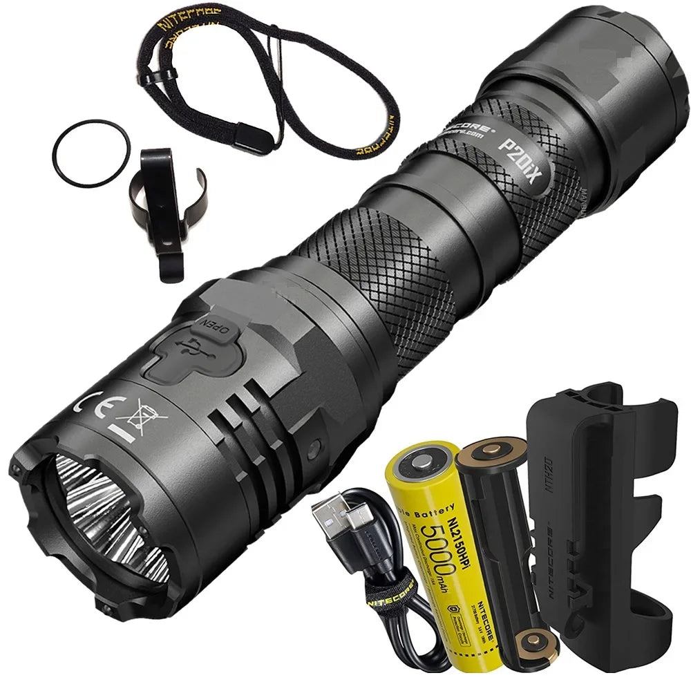 NITECORE P20ix Powerful Tactical LED Flashlight 4000Lumens Rechargeable Torch Light with 21700 Battery for Self-defense Camping