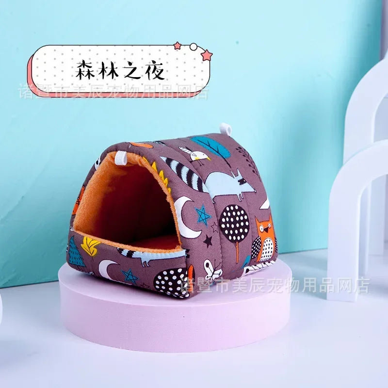 Hamster House Guinea Pig Nest Small Animal Sleeping Bed Winter Warm Cotton Mat Soft Accessories For Rodent Guinea Pig Rat Rodent