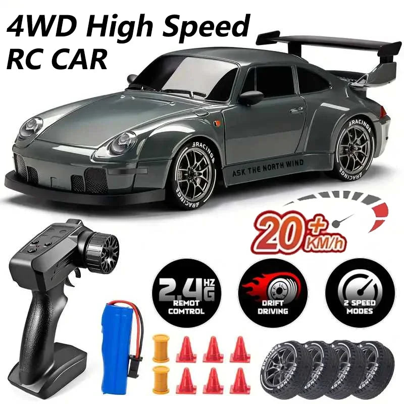 New 4WD Remote Control Drift Car Full Size 1:24 Mini Remote Control Racing Car Model 2.4G Radio High Speed RC Car Boy Toy Gift