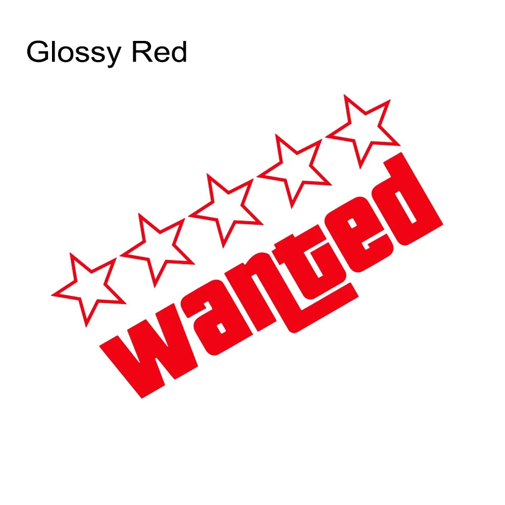 Wanted Pentagram Car Stickers Vinyl Decals Decor Rear Windshield Window Glass Bumper Body Scratches Waterproof Auto Accessories