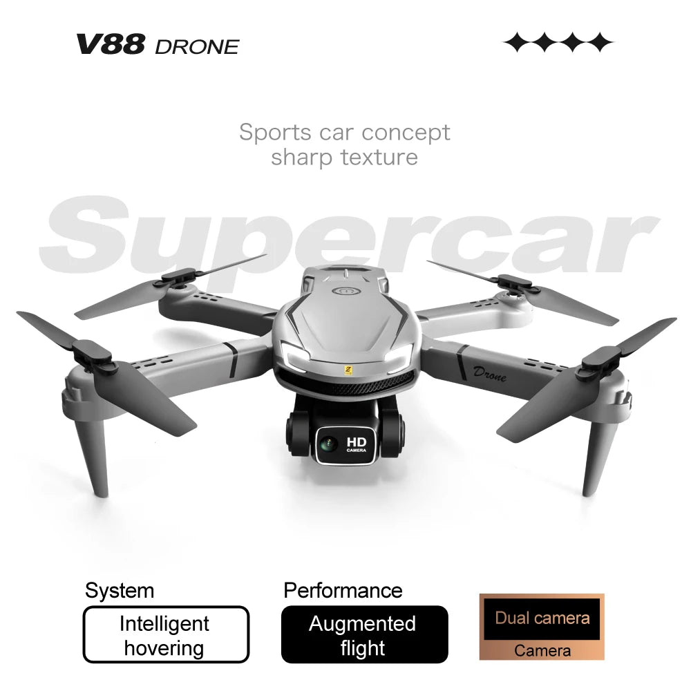 New V88 Mini Drone 4K HD Dual Camera 5G GPS Obstacle Avoidance Photography Optical Flow Foldable Quadcopter Toy UAV