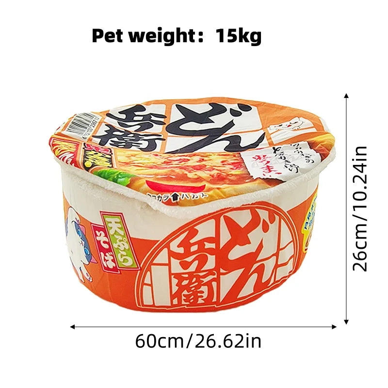 Orange Cat Winter Fun Noodles Puppy Bed House Cat Sleeping Bag Mat Plush Bed Furniture Accessories Pet Supplies