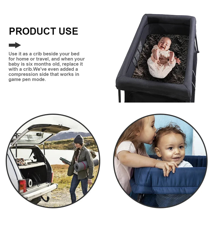 Outdoor Mini Folding Safety Infant Portable Playyards Baby Sleeping Bedside Bassinet Foldable Playpens Bed Cot Travel Baby Crib