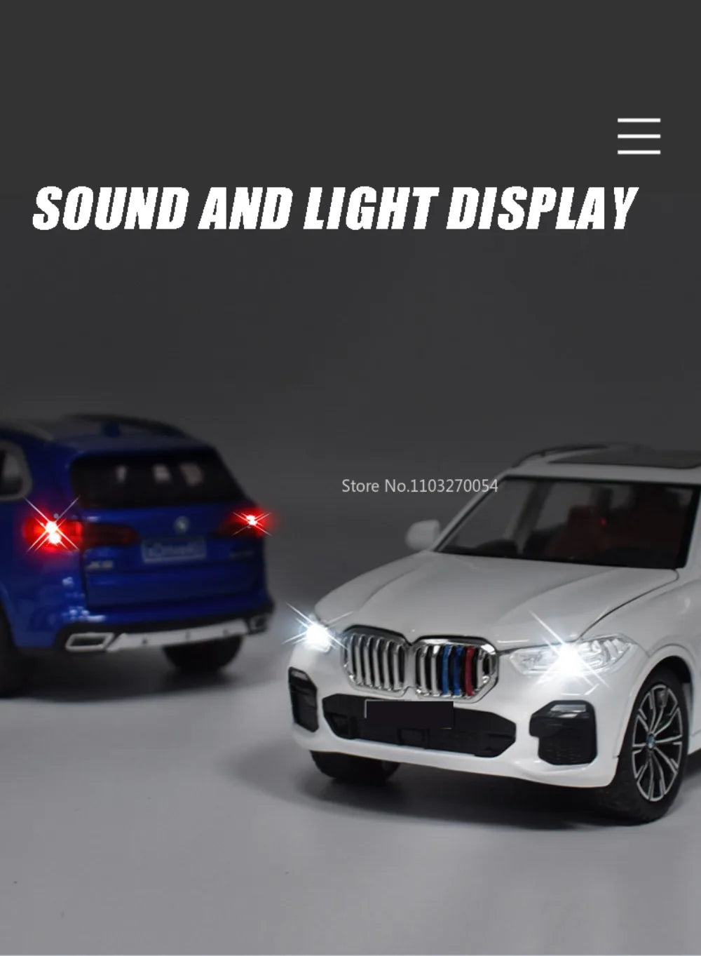 1/24 X5 Alloy SUV Model Car Toy Diecasts Metal Rear Wheel Pull Back Function Vehicle Models With Sound Light Toys For Kids Gifts