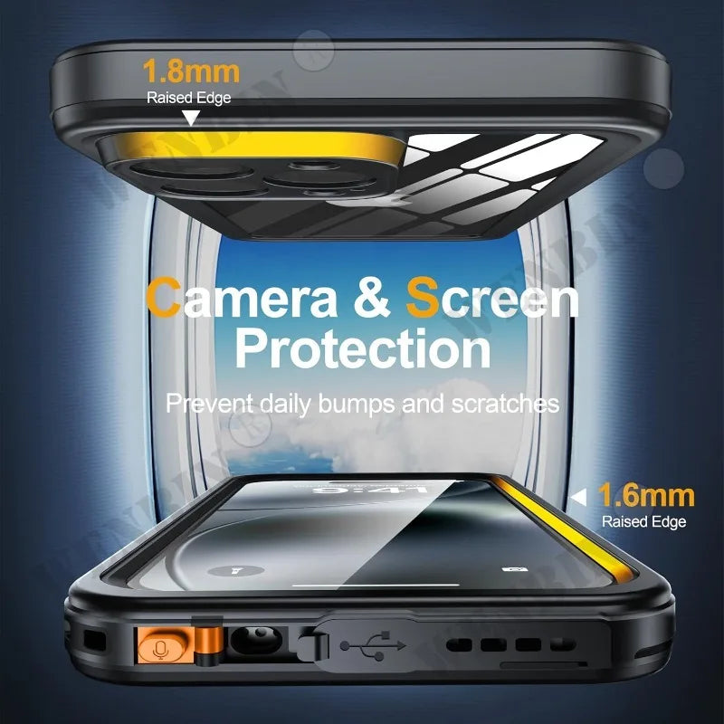 IP68 Waterproof Case For iPhone 16 15 14 13 12 Pro Max Full Body Protective Cover Swim Underwater Diving Magsafe Magnetic Fundas