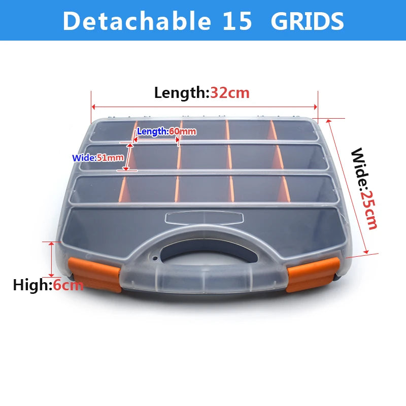2-24 Grids Screw Organizer Container Box Plastic Transparent Compartment Adjustable Storage Box For Jewelry Button Hardware Tool