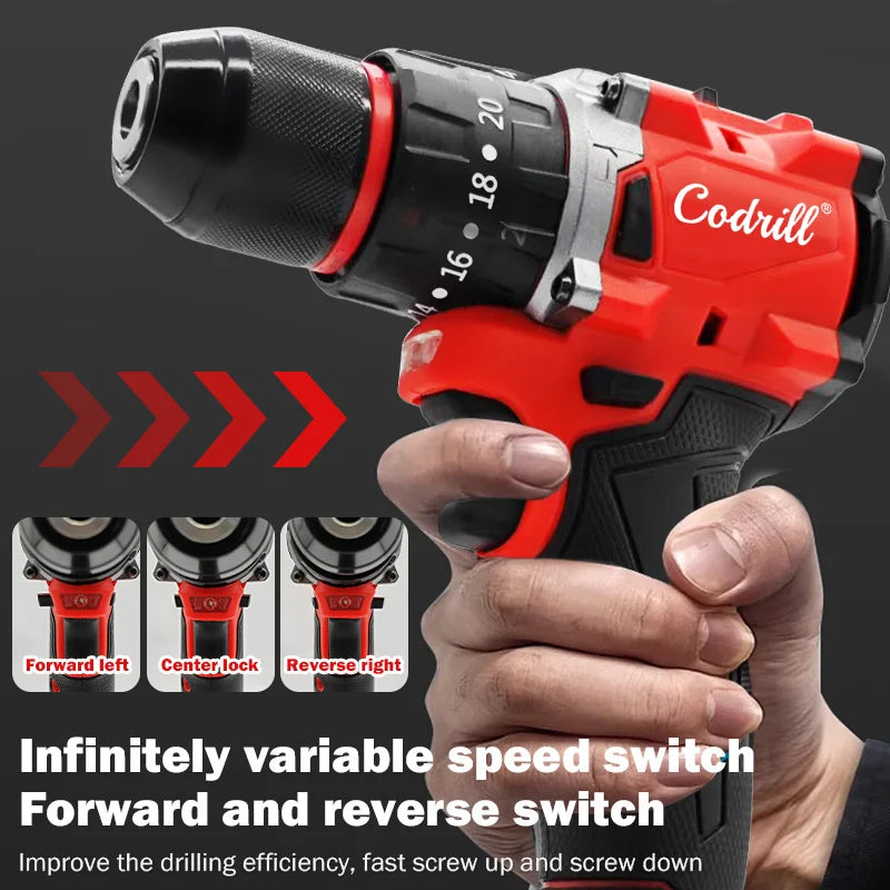 For Milwaukee 18V Battery 150N.M Brushless Electric Impact Drill LED Lighting Cordless Rechargeable Screwdriver Drive