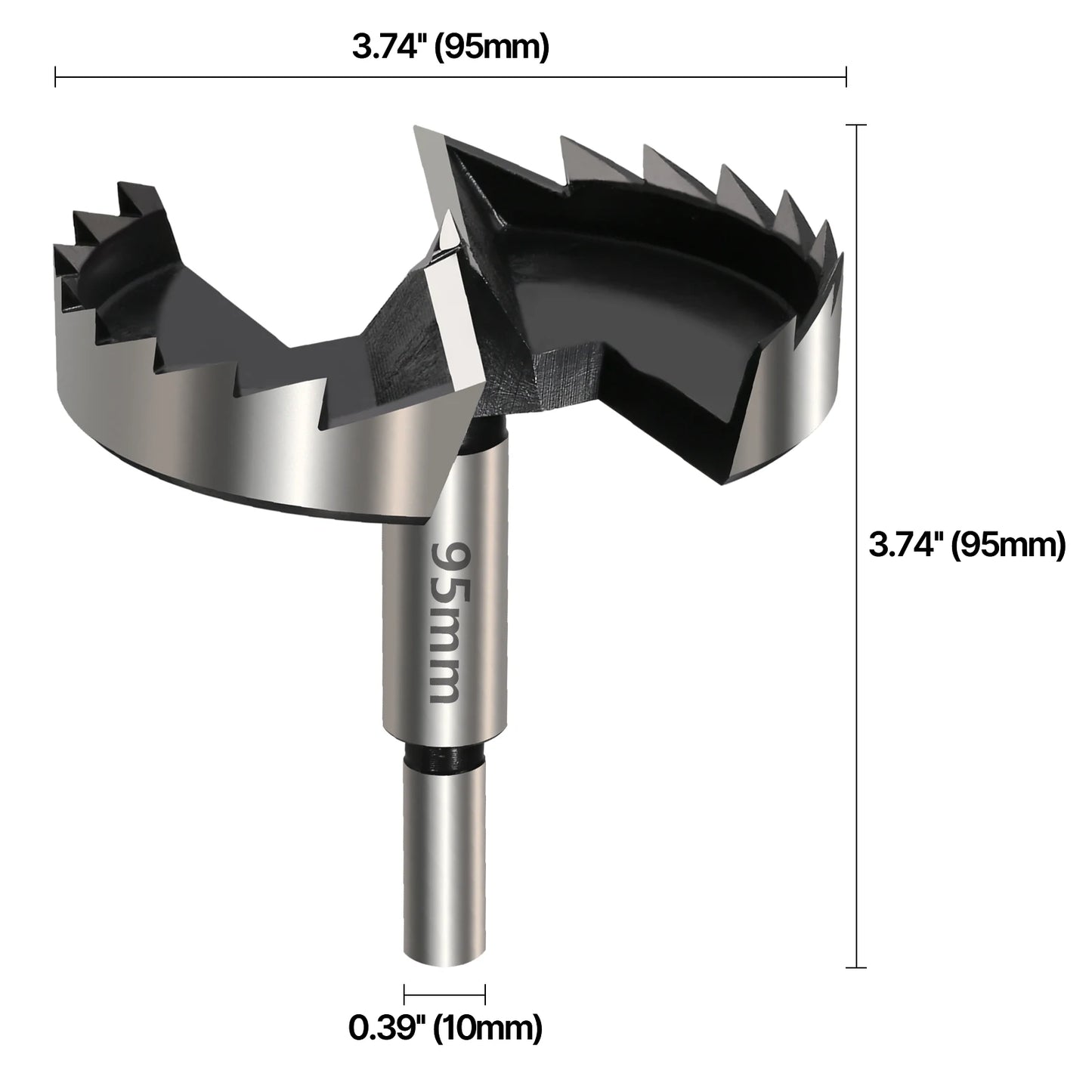 Vearter 1Pc 6mm-100mm Forstner Woodworking Tools Hole Saw Hinge Boring Drill Bits Round Shank High Carbon Steel Cutter