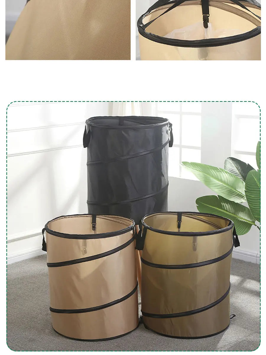 1pc Pop-up Trash Can, Outdoor Portable Camping Folding Trash Can Camping Trash Can Gardening Garden Garbage Bag Garden Leaf Buck