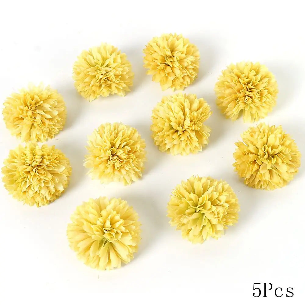 Yellow Artificial Flowers Heads Silk Fake Flowers for Home Decor Party Wedding Decoration DIY Valentine's Day Gifts Accessories