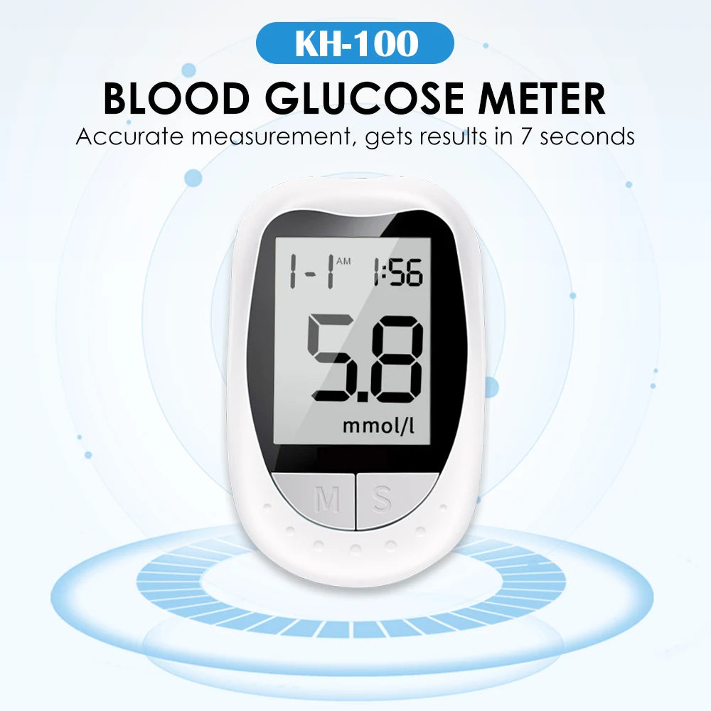 AJC Blood Glucose Meter Glucometer Kit Code Free Diabetes Test 50/100pcs Strips With Lancets Medical Blood Sugar Mg/mmol