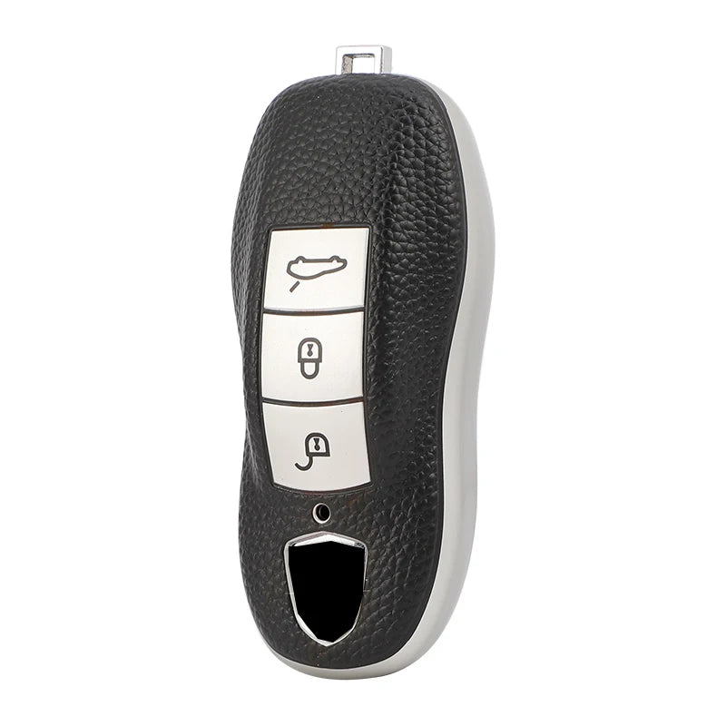 For Porsche Panamera Boxster 986 987 981 Cayenne 911 996 Macan Leather TPU Car Smart Key Case Cover Shell Keychain