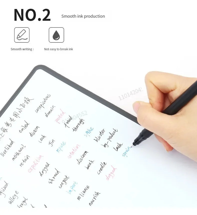 8pcs Erasable Whiteboard Pen 0.5mm Fine Point Black/Blue/Red Ink Blackboard Marker School Office Art Writing Stationery