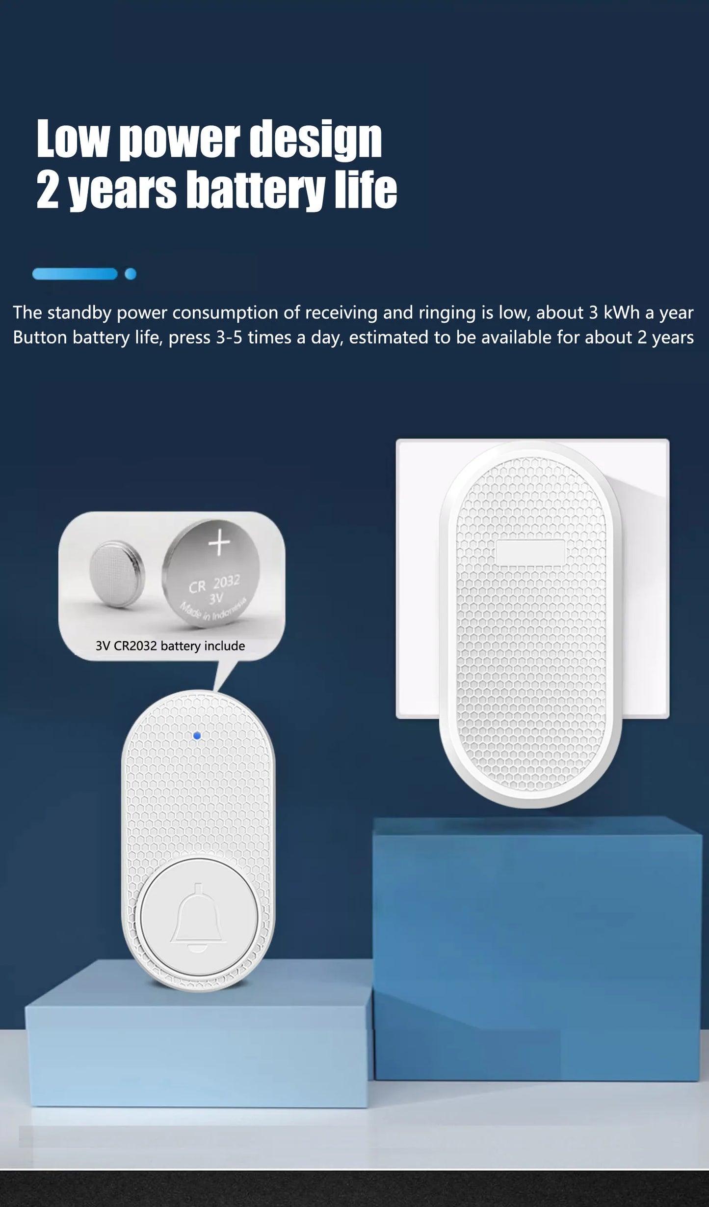 Wireless Doorbell Loud Enough With 4 Volume Levels Door Welcome Chimes Home Door Bell Intelligent 32 Songs Melodies Sound