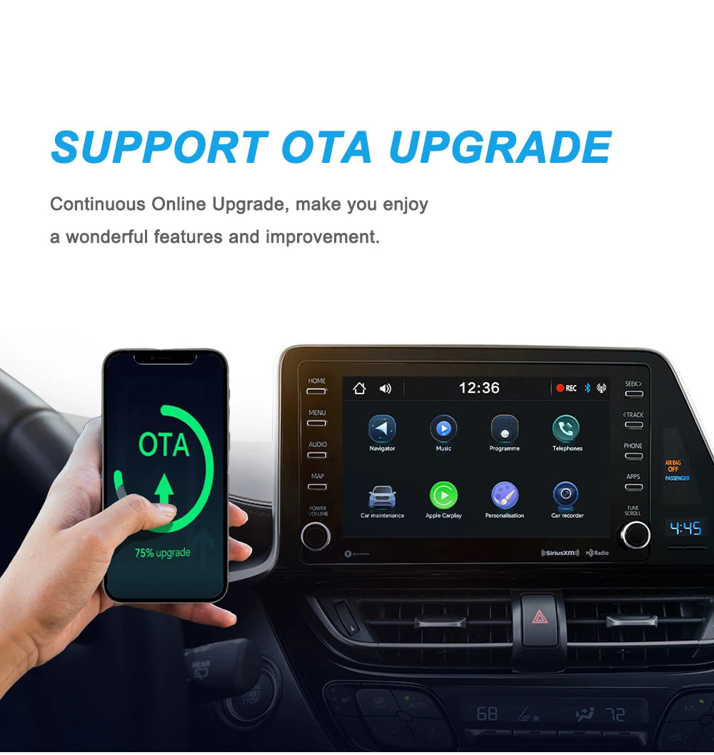 New Wireless CarPlay Android Auto Adapter 2in1 Smart Mini Box USB Plug&Play Bluetooth WiFi Fast Connect Universal Carplay Box