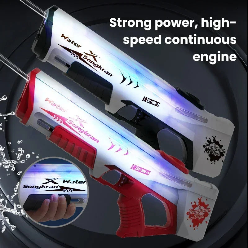 New Fully Automatic Continuous Firing Water Gun Summer Electric Toy Gun Laser Cool Large Capacity Water Shooting Water Gun Toy