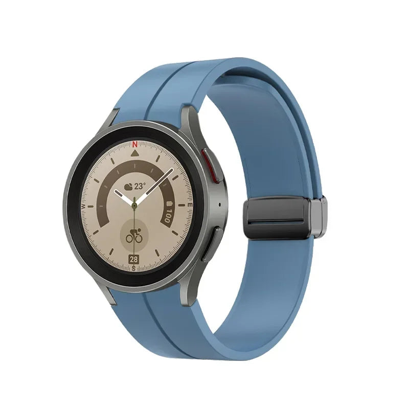 No Gap Soft Silicone Strap For Samsung Galaxy Watch 7 6 5 4 40mm 44mm Breathable Magnetic Wristband Watch 6 4 Classic/5 Pro 45mm