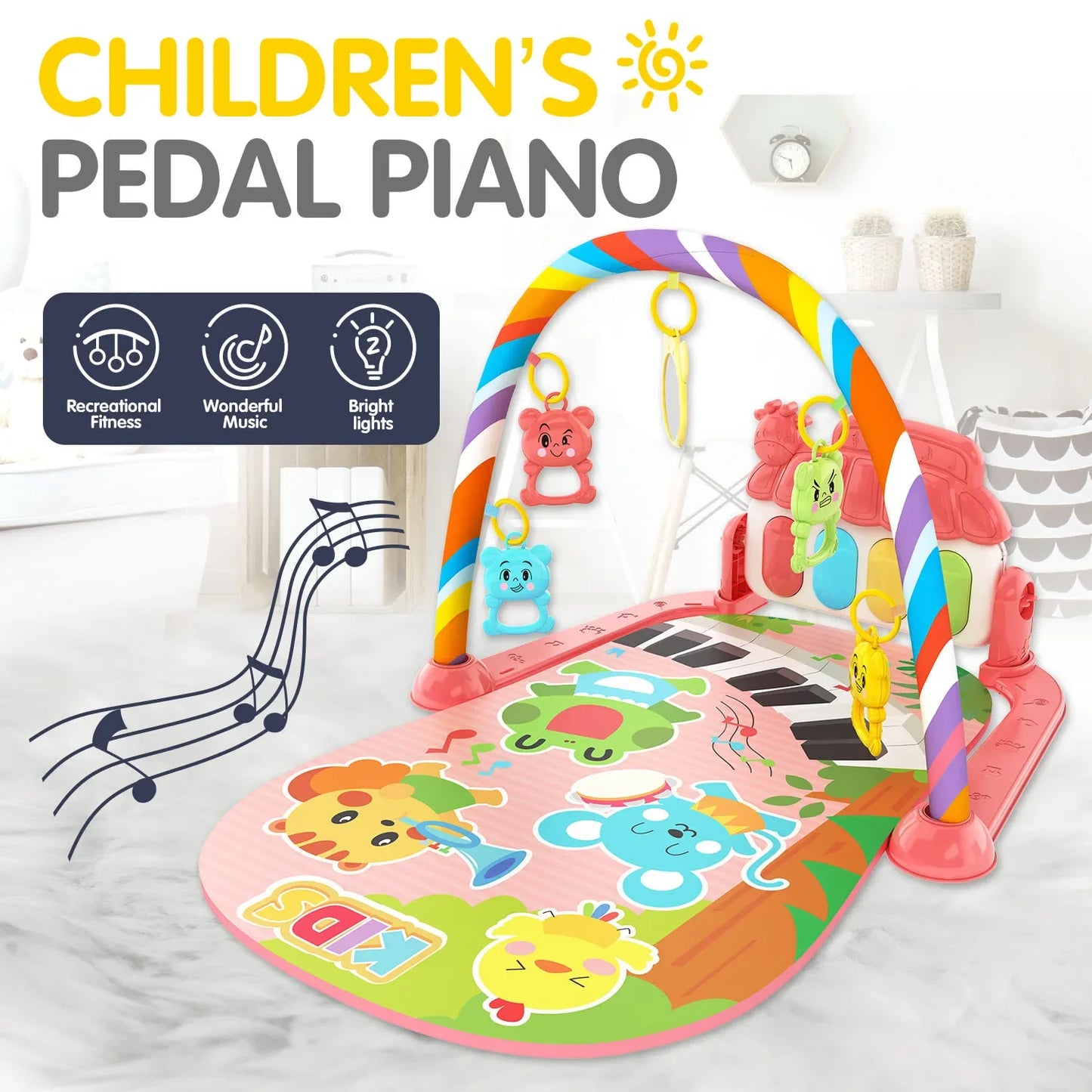 New Baby Foot Piano Fitness Frame 0-1 Year Old Baby Music Fitness Equipment Toy Light Crawling Pad Puzzle Early Education